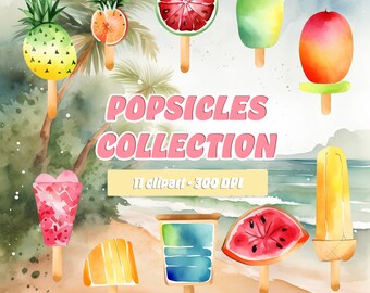 Summer Clipart, Popsicle Clipart, Summer Graphics, Popsicle Graphics, COMMERCIAL USE