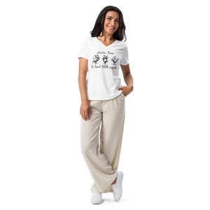 Quiet Piggy Political Women's V-Neck Tee - "Peace Love & Loud Little Piggies" Tee • Bold Feminist Anti-Trump Shirt • Women’s Rights T-Shirt