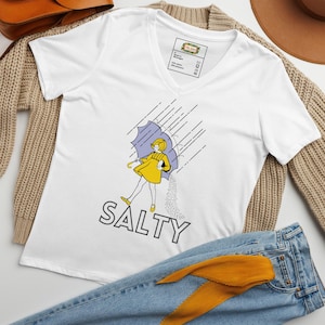 Salty Morton Girl V-Neck T-Shirt | Feminist Graphic Tee