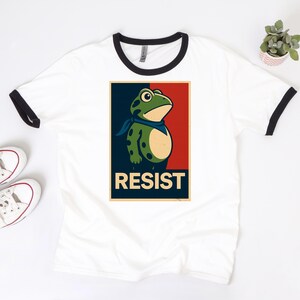Portland Frog Resist Ringer Tee | Political Activism Shirt