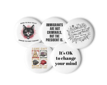 Anti Trump Pro Democracy Button Pins Progressive Political Activist Pin Set