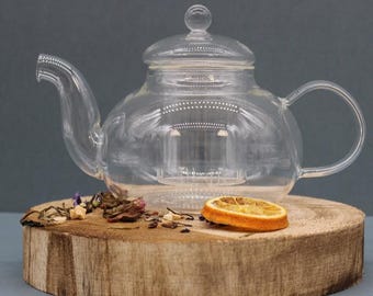 Round Glass Teapot 800ml
