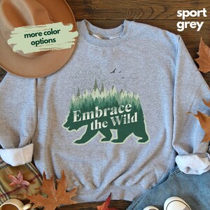 Mountain Pine Tree Outdoor Lover Sweatshirt, Cozy Vibes Sweater, Hiking Sweatshirt, Outdoor Camping Lover Sweater, Happy Camper Gift