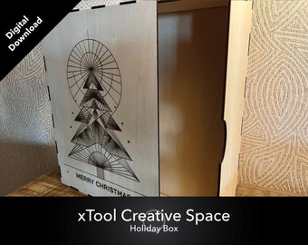 Modern Geometric Christmas Tree Gift Box | Digital Download | xTool Creative Space Project File | DIY | Christmas Box | xTool M1