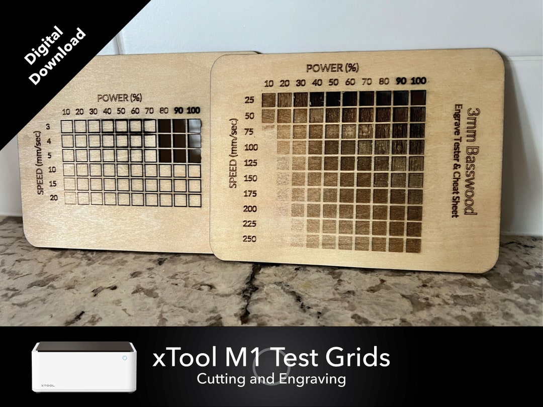 Xtool M1 Test Grid DIY Cheat Sheet for Cutting and Engraving Xtool ...