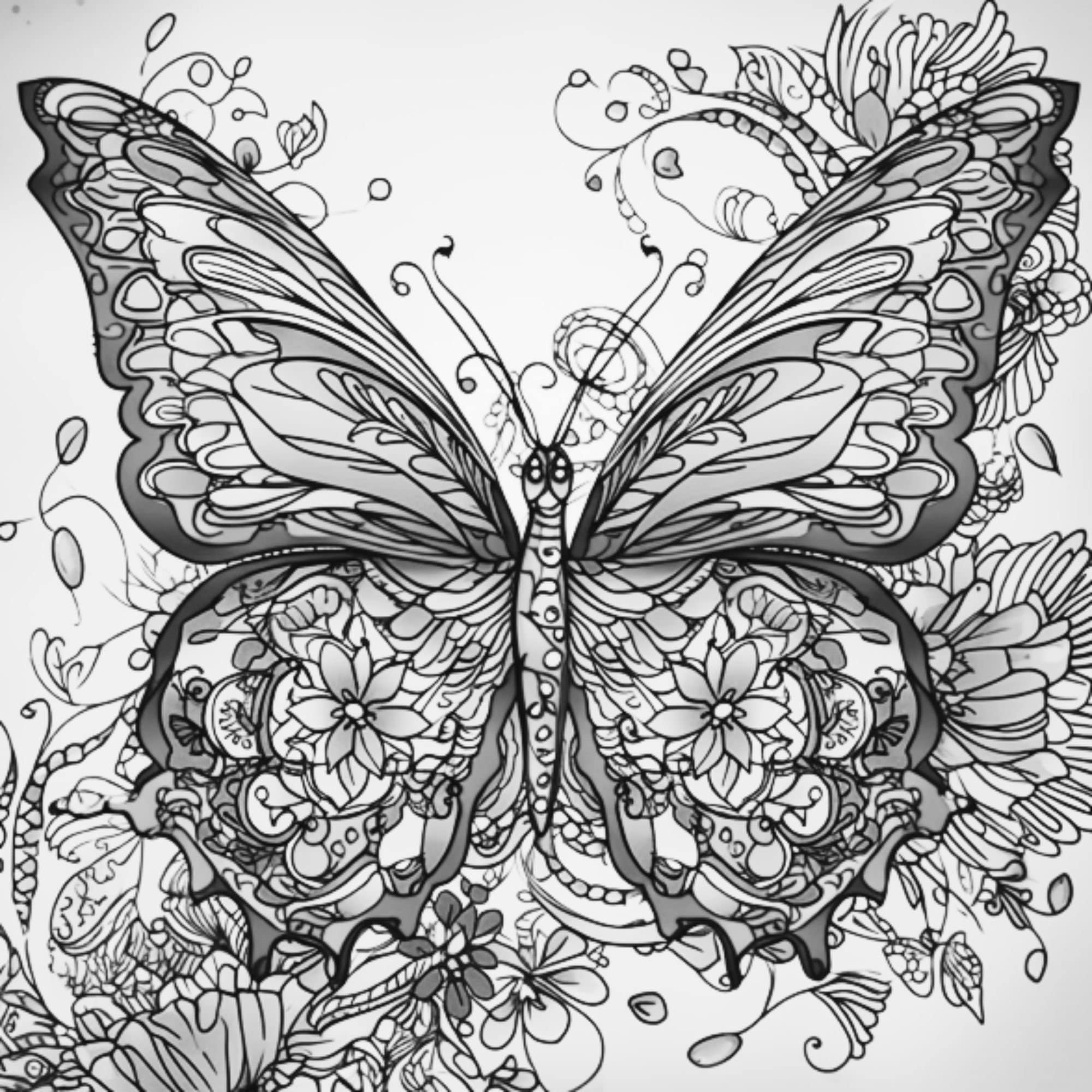 Butterfly Coloring Pages for Adults Coloring Page for Adult Printable ...