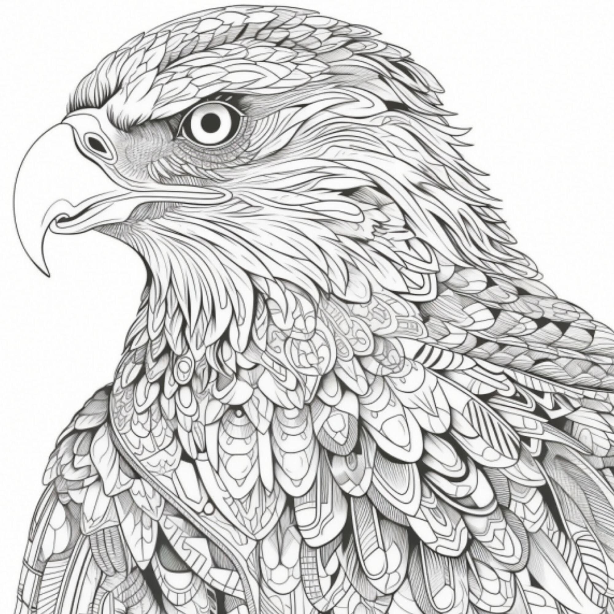 Eagle Coloring Pages for Adults - Instant Download - Etsy