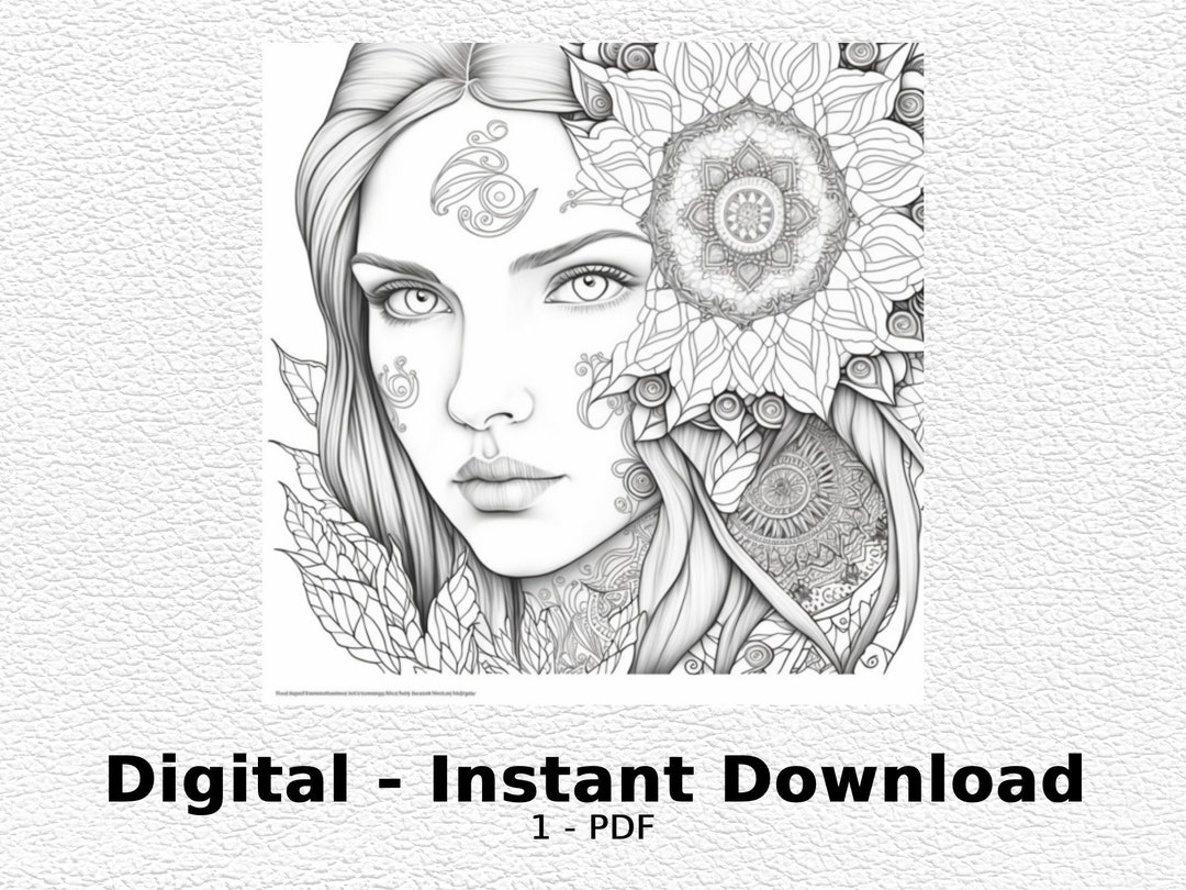 Woman Coloring Page Coloring Page for Adult Printable - Etsy