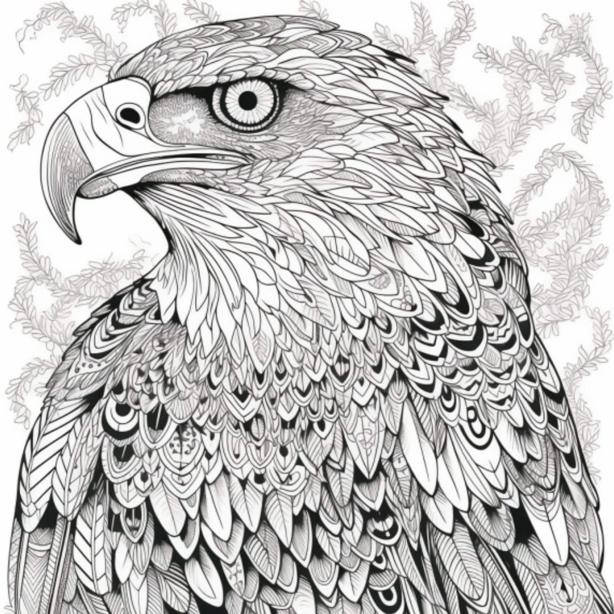 Eagle Coloring Pages for Adults Instant Download - Etsy