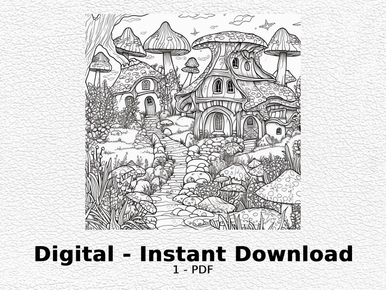 Hobbit House Coloring Page Digital, Hobbit House Coloring Page ...