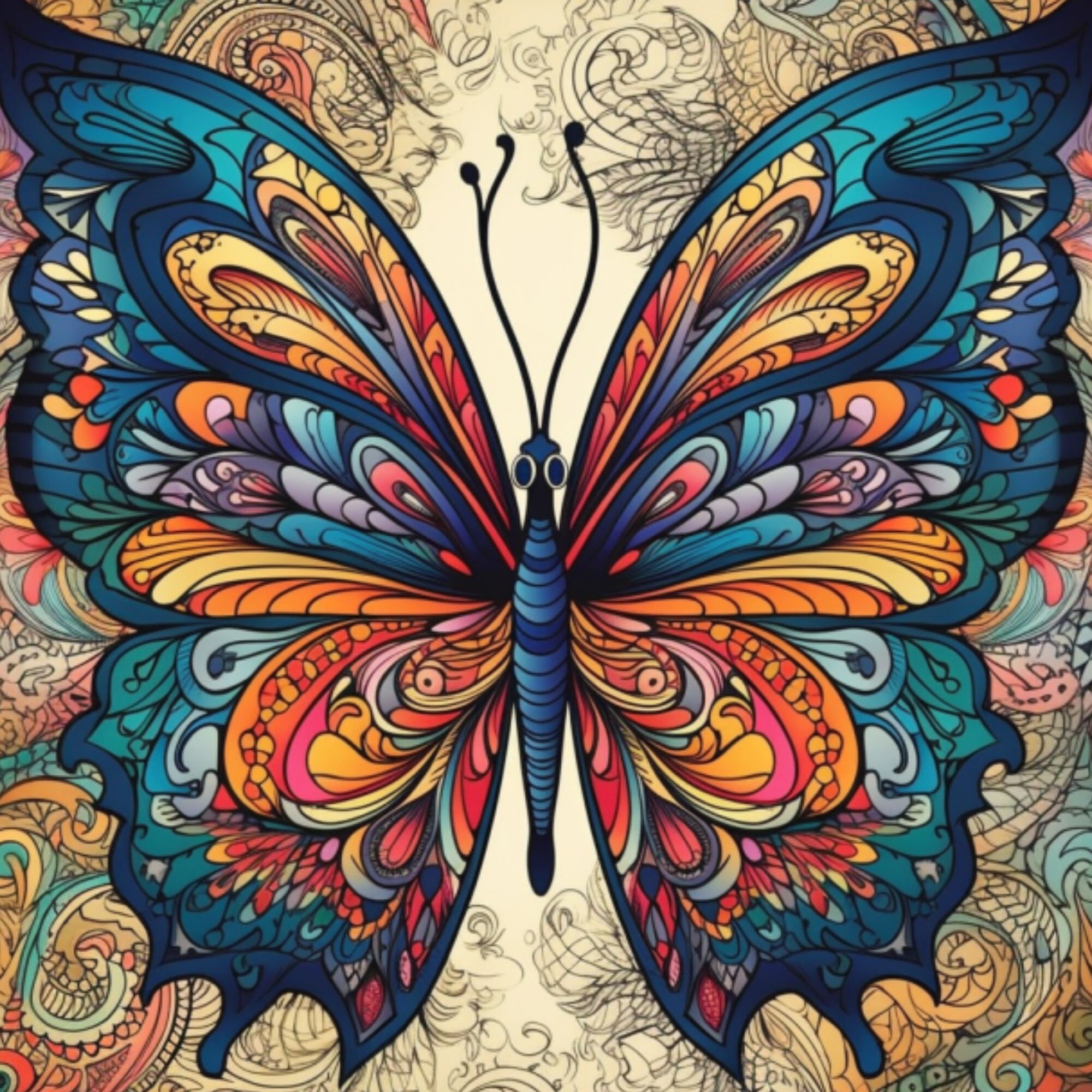 Butterfly Coloring Pages for Adults Coloring Page for Adult Printable ...