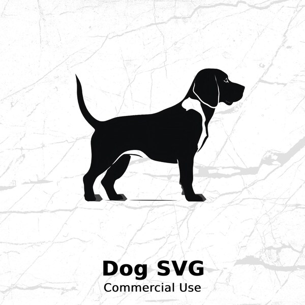 Beagle Hund SVG Silhouette für kommerzielle Nutzung, digitaler Download, Hund Clipart, Beagle Umriss, Beagle Silhouette, Hund Kunst, Hund Geschenk