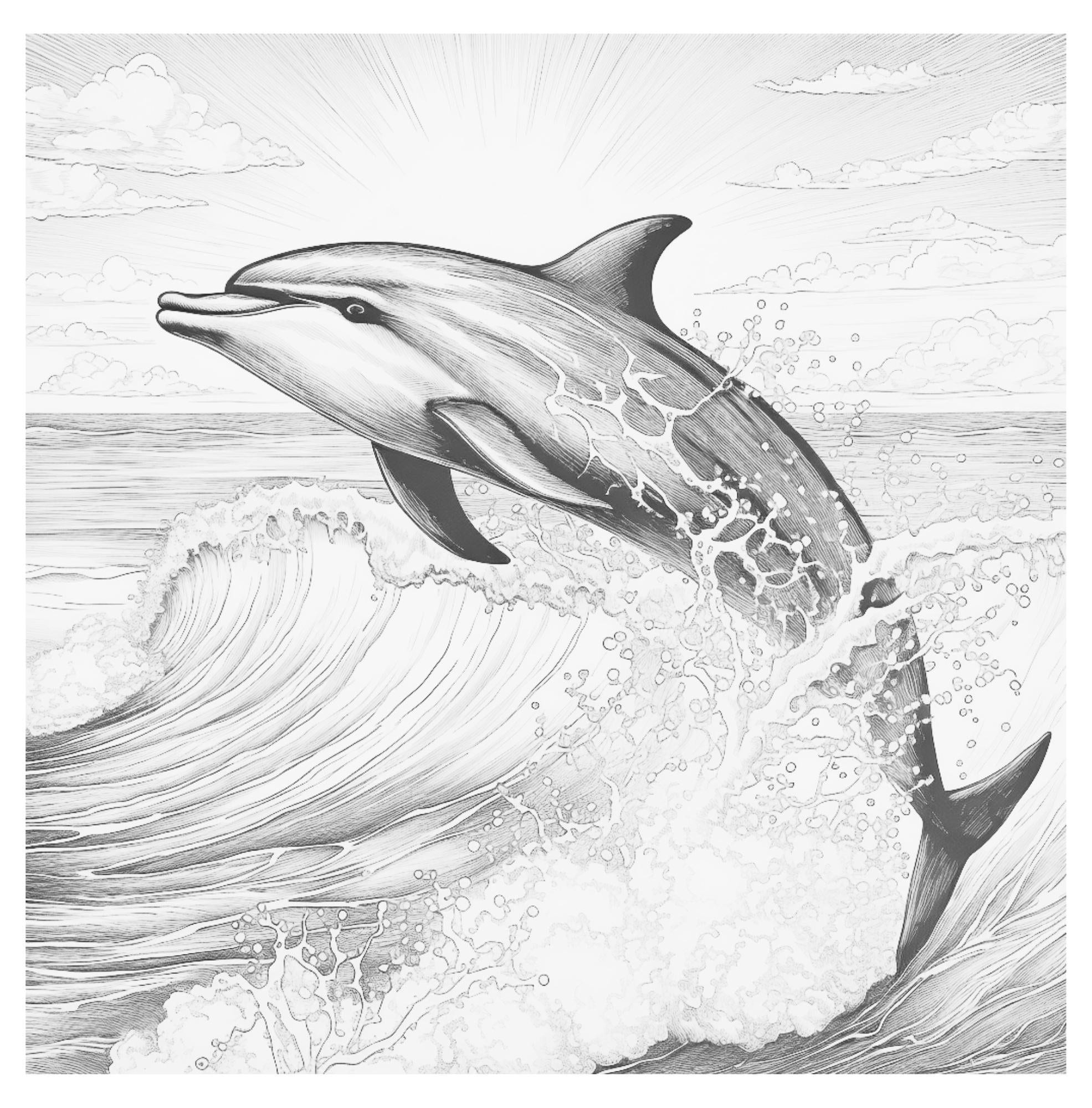 Dolphin Coloring Book Pages for Adults Coloring Page for Adult