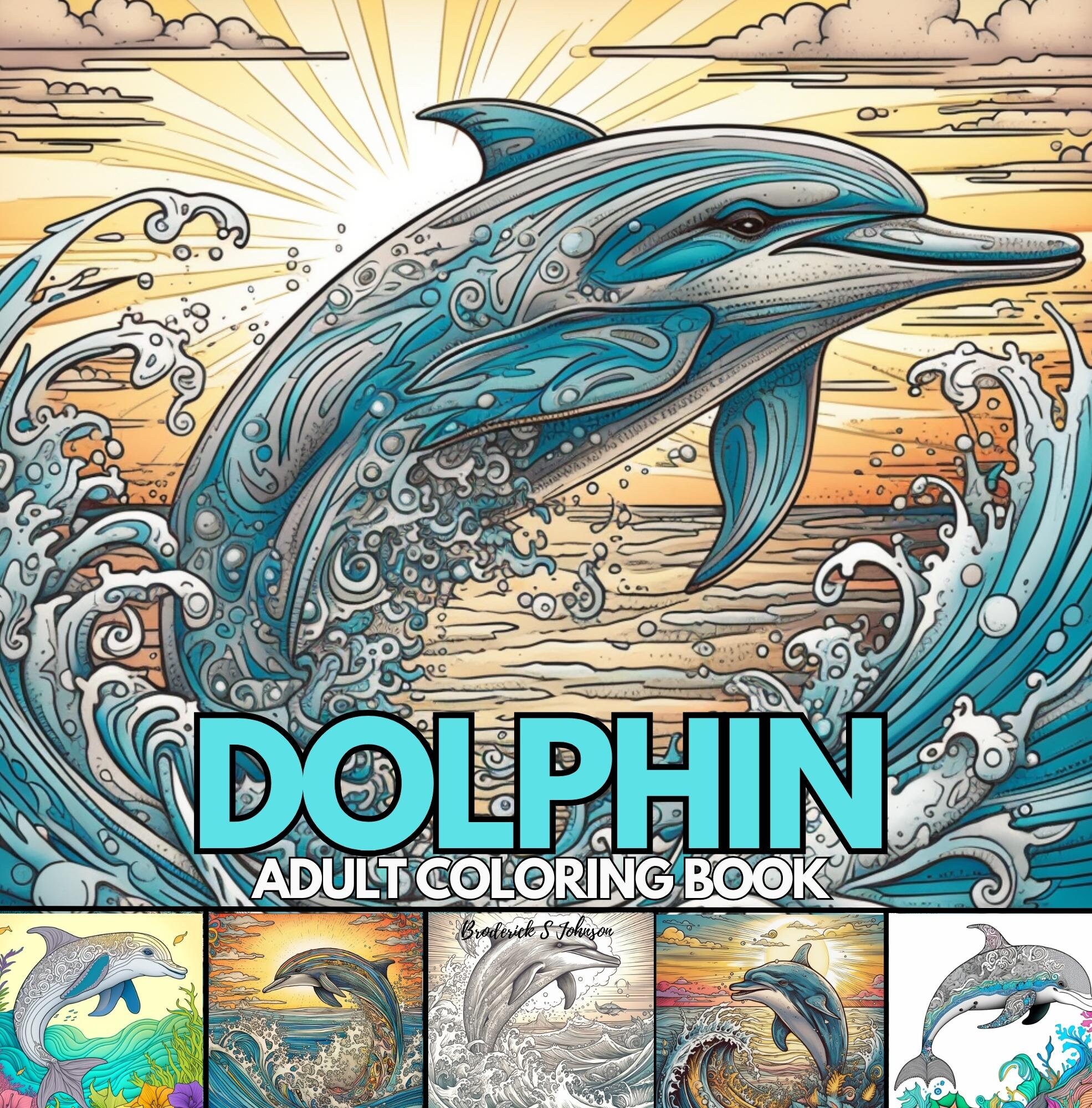 Dolphin Coloring Book Pages for Adults- Coloring Page for Adult ...