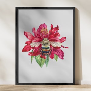 Balsamo per api acquerello Fiori SVG, Clipart floreale PNG per uso commerciale Download digitale immagine 2