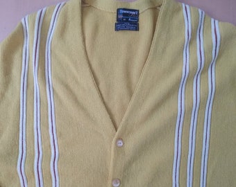 Vintage 70s JC Penney's Towncraft Striped Cardigan Sweater