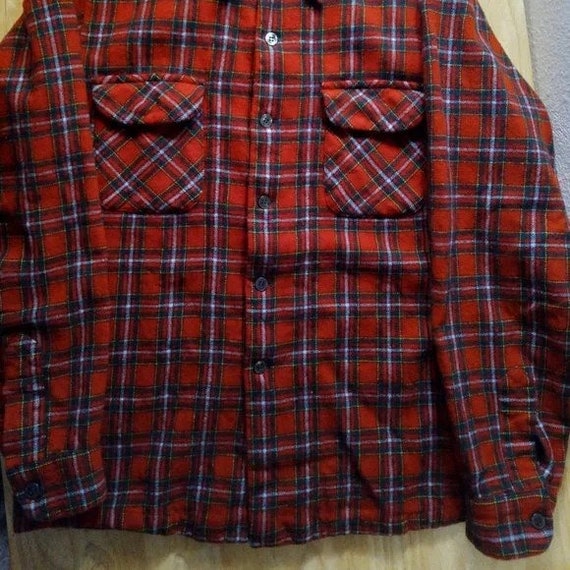Vintage Pendleton Flannel Wool Button Down Shirt - image 3