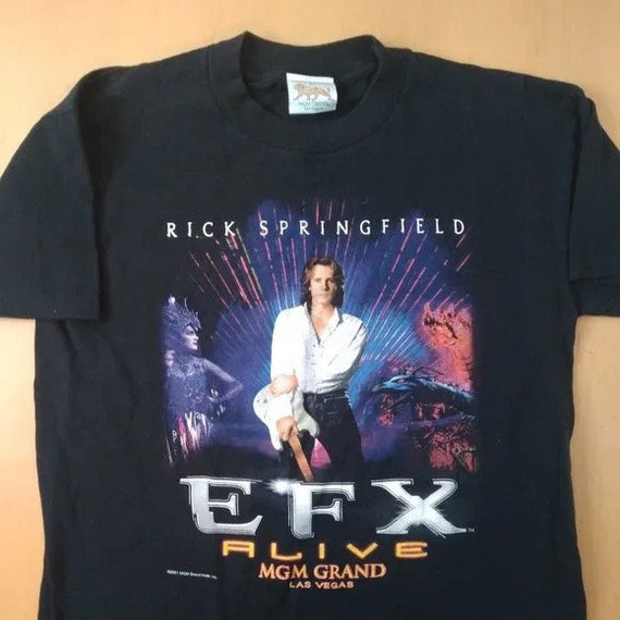 RICK SPRINGFIELD「EFX Alive」パンフレット、ビールグラス Vintage Rick Springfield EFX Alive MGM Grand T-shirt - Etsy
