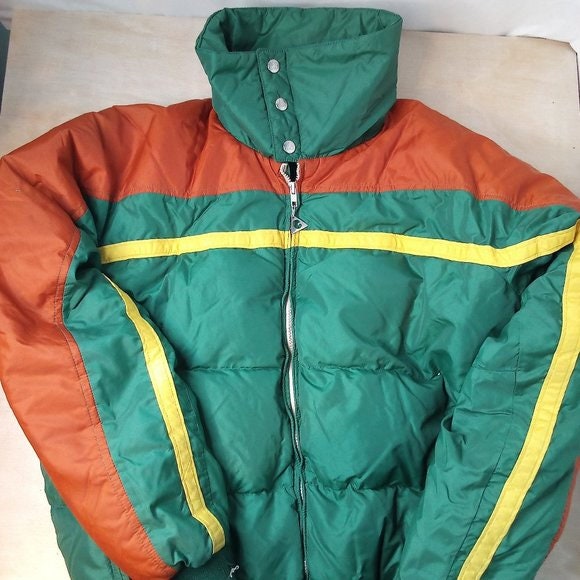 Vintage Gerry Color Block Down Puffer Ski Jacket Coat Etsy Canada