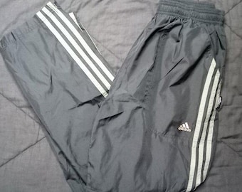 Vintage Adidas 3 Stripe Lined Wind Pants Joggers Trainers