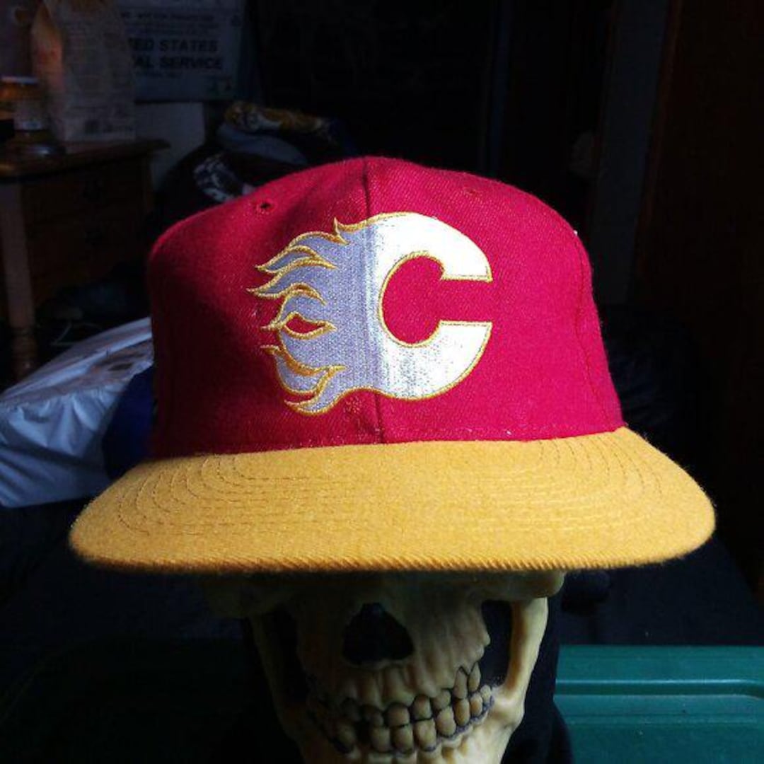 NWT DS American Needle Blockhead Calgary Flames Snap Hat Cap - - Etsy