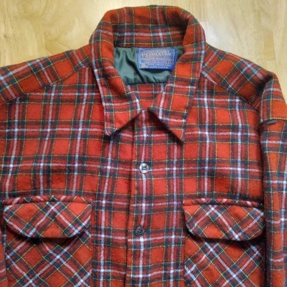 Vintage Pendleton Flannel Wool Button Down Shirt - image 1
