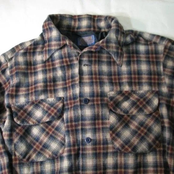 Vintage Pendleton Flannel Wool Button-Down Shirt - image 1