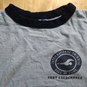 Vintage 70s Champion International Swimming Hall Of Fame Ringer T-Shirt