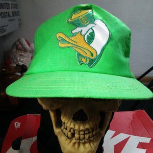 Vintage 90s Oregon Ducks Neon Patch Snap Back Hat
