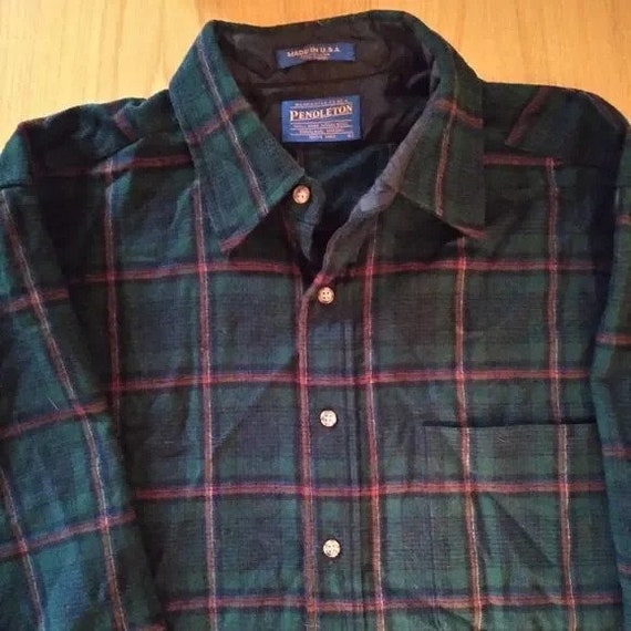 Vintage Pendleton Flannel Wool Button Down Shirt - image 1