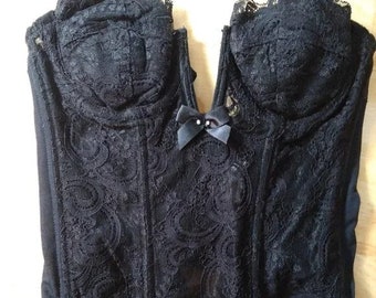 Vintage Lady Marlene Lace Corset Top Bustier 32A