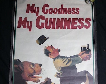 Vintage Meine Güte Mein Guinness Museum Druck Lithographie 20x30