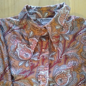 Vintage Loubella Paisley Polyester Disco Shirt