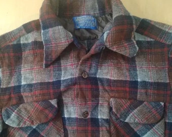 Vintage Pendleton franela lana botón abajo camisa