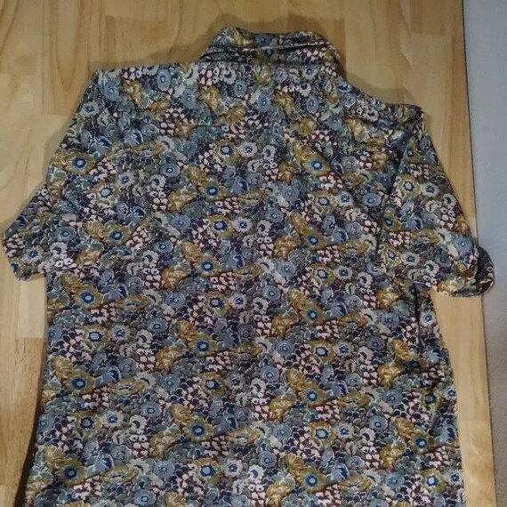 Vintage Claybrooke Floral Pattern Short Sleeve Po… - image 4