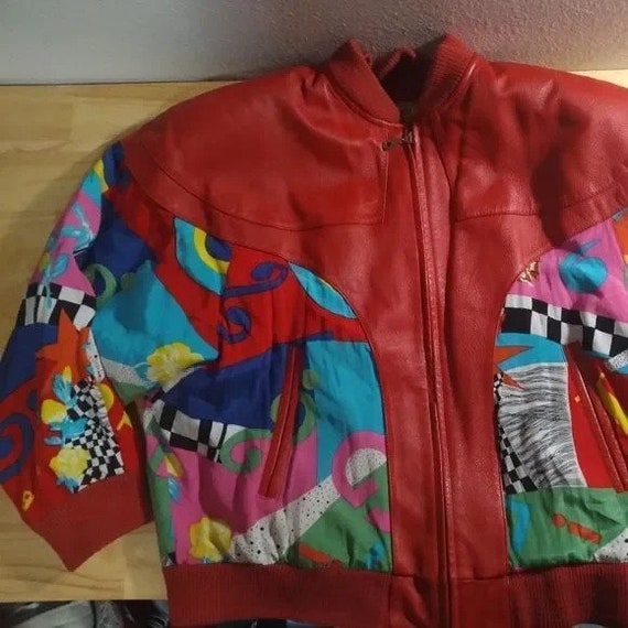 Avanti Firo Abstract Geometric Pattern Leather Jacket - Etsy Avanti Firo Abstract Geometric Pattern Leather Jacket - Etsy