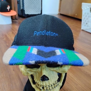 vintage Pendleton Wool Strap Hat casquette aztèque