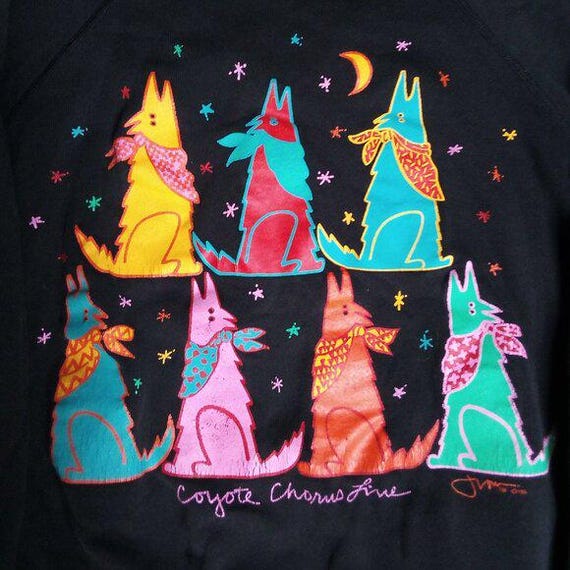 Vintage 80s Coyote Chorus Line Southwest Crewneck Sweatshirt - Etsy