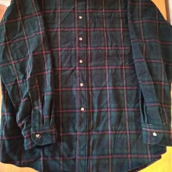 Vintage Pendleton Flannel Wool Button Down Shirt - image 5