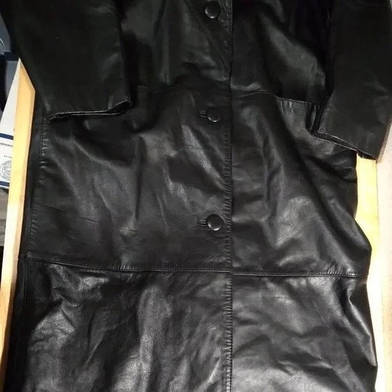 Vintage 80s Otello Pelle Leather Trenchcoat - image 3