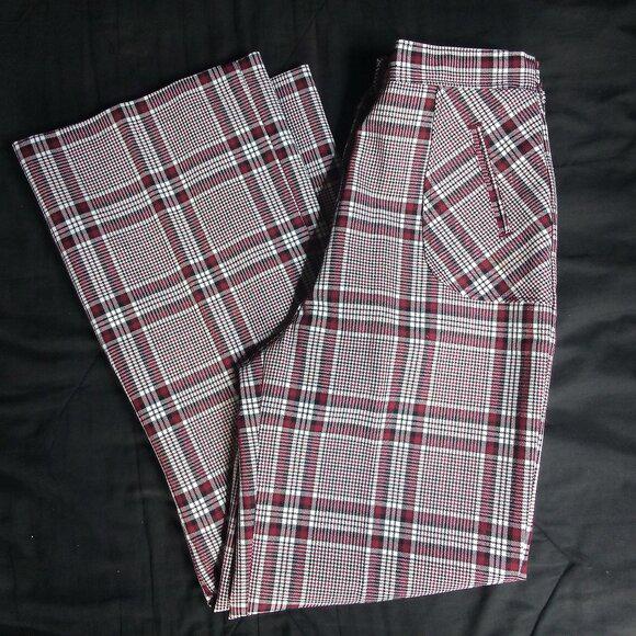 Deadstock Vintage K-mart Mod Plaid Polyester Pants Flared - Etsy  display picture 1