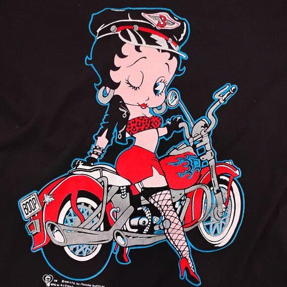 Vintage 90s Betty Boop Biker Harley T-shirt - Etsy Finland