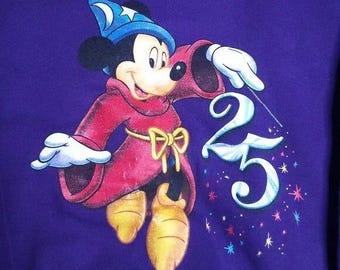Vintage Disney Wizard Mickey Inc. 25th Anniversary Crewneck Sweatshirt