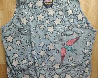 Vintage 80s Peter Max Neomax Psychedelic Pop Art Sleeveless Dress
