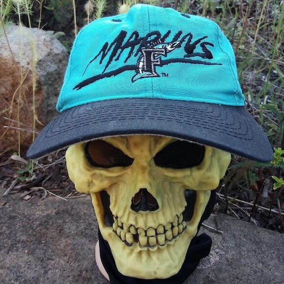 Vintage 90s Florida Marlins Two Tone Snap Back Hat - Etsy