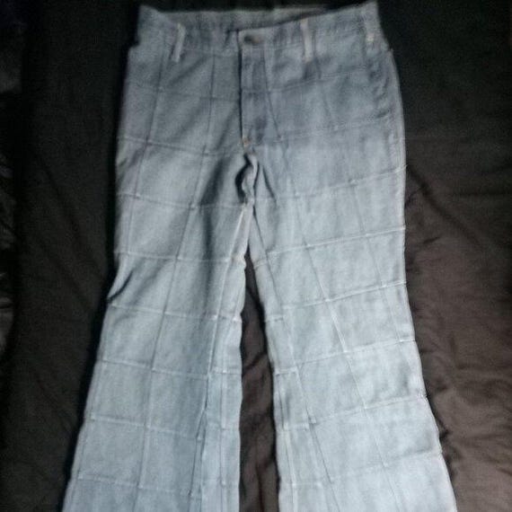 Vintage Brittania Patchwork Window Pane Denim Fla… - image 2