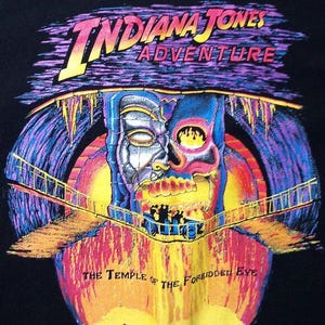 Vintage Indiana Jones Adventure Temple Of The Forbidden Eye T-Shirt