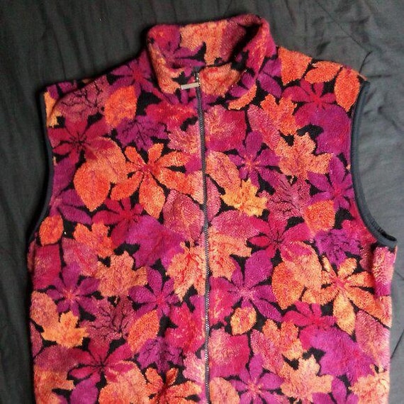 Vintage Duffel Outdoor Autumn Leaves Fleece Zipper Vest - Etsy