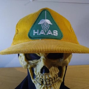 Vintage Haas Brewing Patch Corduroy Snap Back Hat