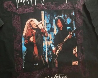 トップス 90s Jimmy Page & Robert Plant tour tee Vintage 90s Jimmy Page Robert Plant T-shirt Walking to
